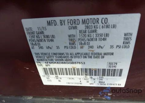2016 Ford Explorer Xlt from USA, damaged, VIN 1FM5K8D88GGB57853